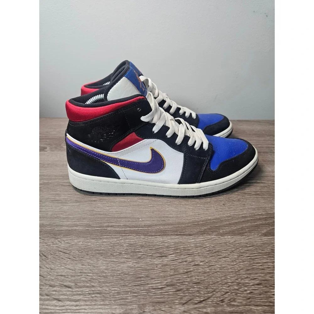 Air Jordan 1 Mid Lakers Top 3 Men's Athletic Shoes Size 10.5 852542-005
